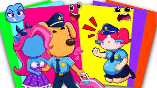 [PaperDIY] SHERIFF LABRADOR Packs His Bags and Leaves with ANTEL 💔 Poor Papilon | Sticker Book DIY