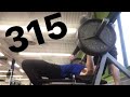 Full Bench Press Progression - Worked Up To 315 - 225 Max Reps