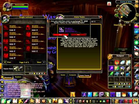 World of Warcraft 4.0.1 PVP 270 gear glitch