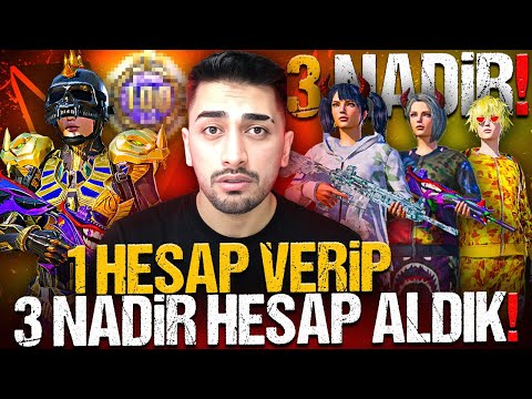 1 HESAP VERİP 3 HESAP ALDIK! (hepsi nadir dolu) | PUBG Mobile