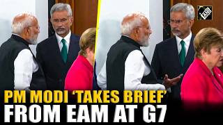 WATCH: PM Modi ‘takes brief’ from EAM Jaishankar before start of G7 Summit in France