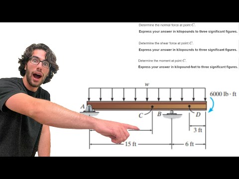 Determine the normal force, shear force, and moment at points C and D in the beam - 7-7