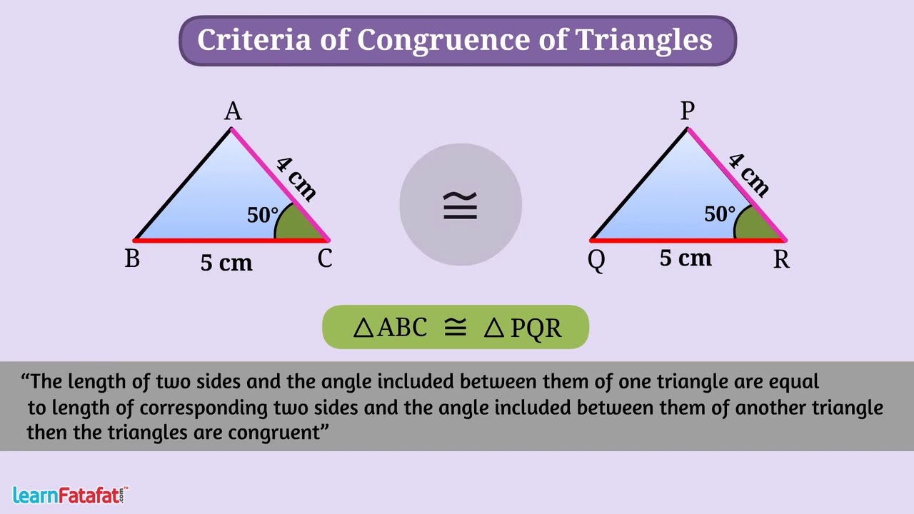 Criteria of Congruence of Triangles