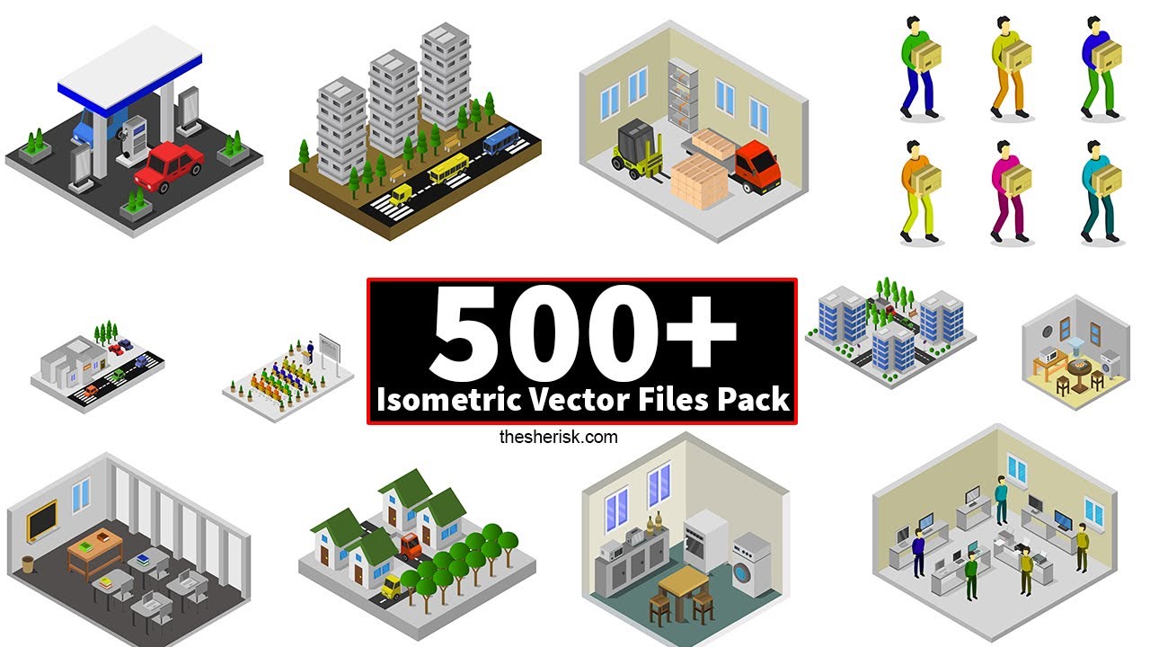 How To Use Isometric Vectors In Illustrator |Sheri Sk| |500+ Isometric Vectors Download