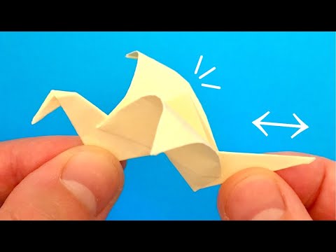 Flapping Paper Crane Bird Origami, Easy Sticky Note Origami Crane Bird, Paper Easy Toy No Glue Craft