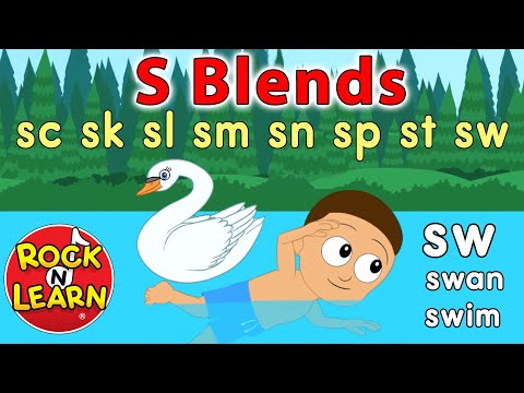 Beginning Consonant Blends with S | Learn to Read: sc, sk, sl, sm, sn, sp, st, sw | Rock 'N Learn