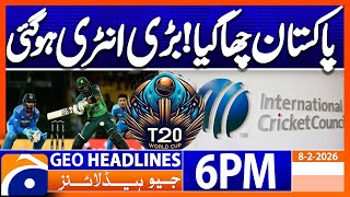 ICC Deputy Chief in Lahore, set to Meet Naqvi | Geo News 6PM Headlines | 8 Feb 2026