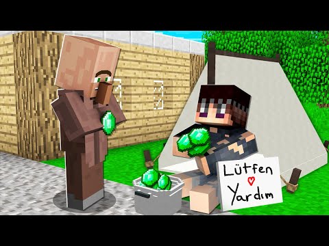 SAHTE EVSİZ OLUP KÖYLÜLERİ KANDIRDIM 😱 - Minecraft