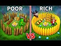 JJ And Mikey POOR Vs RICH 99 Nights In The Forest Security Battle In Minecraft Maizen