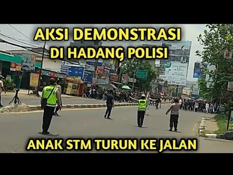 DEMONSTRASI TOLAK OMNIBUS ANAK STM/SMK TURUN KE JALAN DIHADANG POLISI