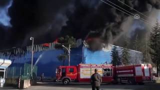 Mobilya fabrikası yangın Trabzon