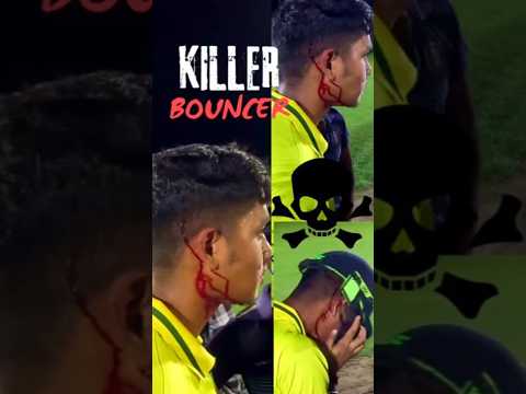 Killer Bouncer Injured Batsman😱 || Dangerous Bouncer Ball💀 #cricket #shots #shorts