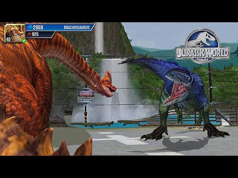 MAX LEVEL BRACHIOSAURUS VS YUTYRANNUS - JURASSIC BATTLE || JURASSIC WORLD THE GAME