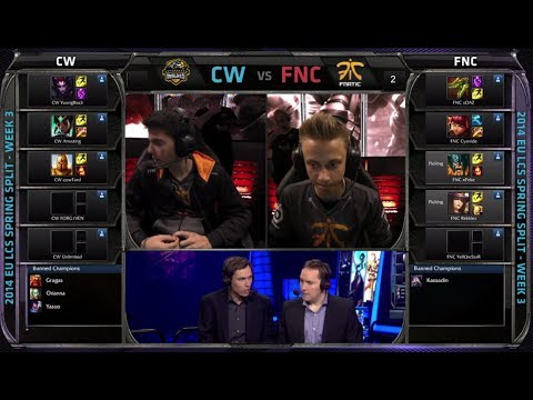 Fnatic vs Copenhagen Wolves | Season 4 EU LCS Spring split 2014 W3D1 G4 | CW vs FNC