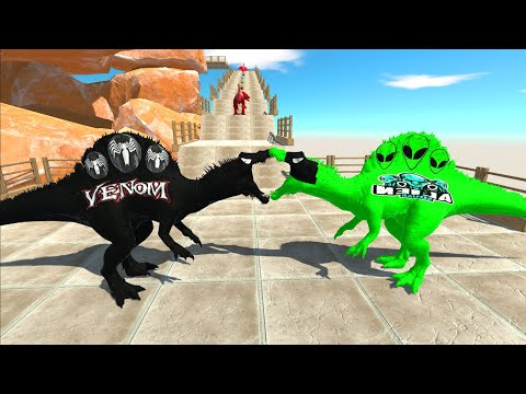 VENOM SPINOSAURUS FOREST DEATH RUN - Animal Revolt Battle Simulator