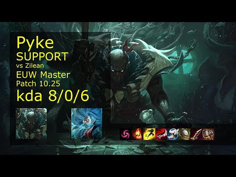 Pyke Support vs Zilean - EUW Master 8/0/6 Patch 10.25 Gameplay