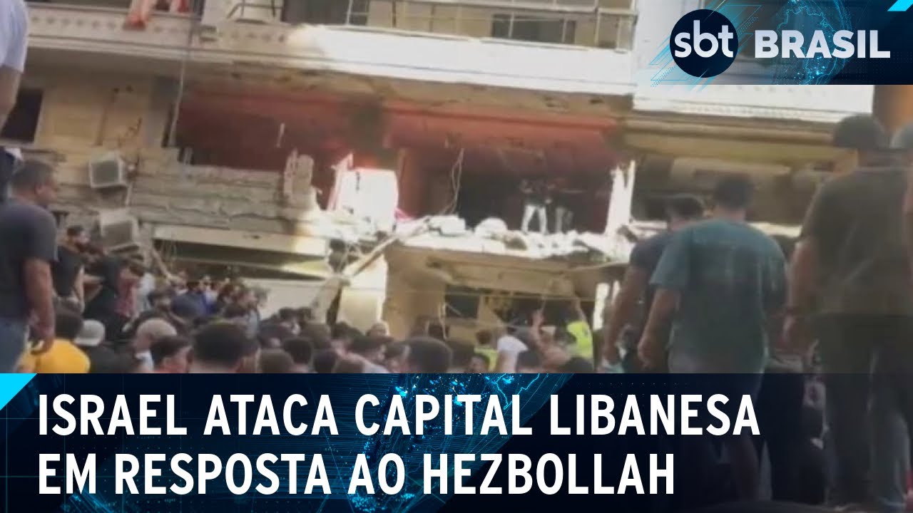 Israel ataca Beirut, no Líbano, após Hezbollah disparar mais de 100 foguetes | SBT Brasil (20/09/24)