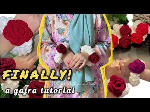 Crochet GAJRA tutorial | Part 1 | rose pattern | crochetbynudrat | viral Gajrey