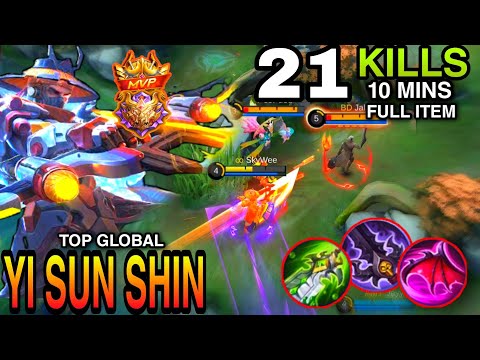 Yi Sun Shin Super Aggressive Play 21 KILLS |YSS Gameplay| |Best Build| |Top Global| By: SkyWee -MLBB