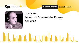 Musik-Video-Miniaturansicht zu Riposo dell'erba Songtext von Salvatore Quasimodo
