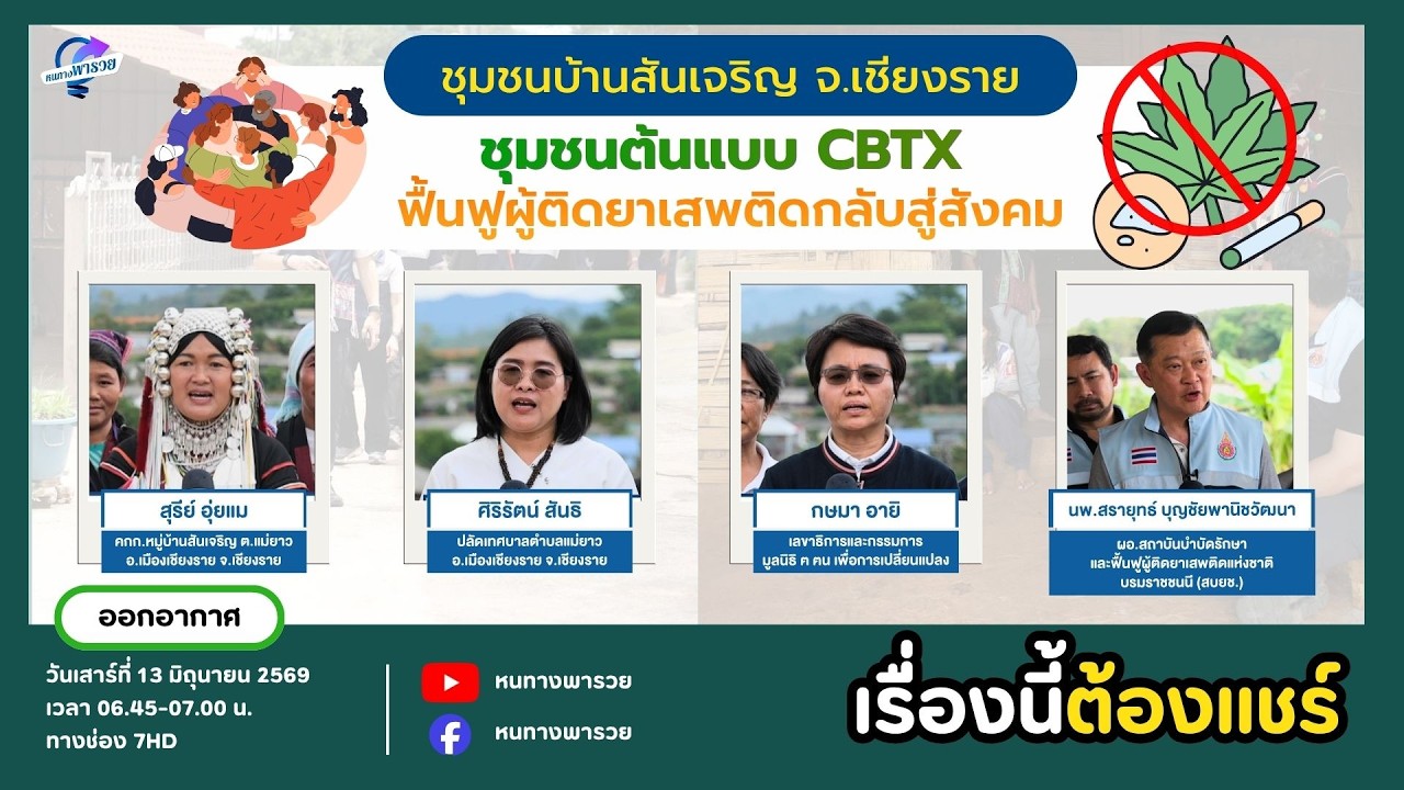 ชุมชนบ้านสันเจริญ จ.เชียงราย ชุมชนต้นแบบ CBTx ฟื้นฟู?