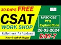 CSAT 10- Days FREE Work Shop | By Eminent Faculty | Amaranadh Eemani Sir | DAY-7