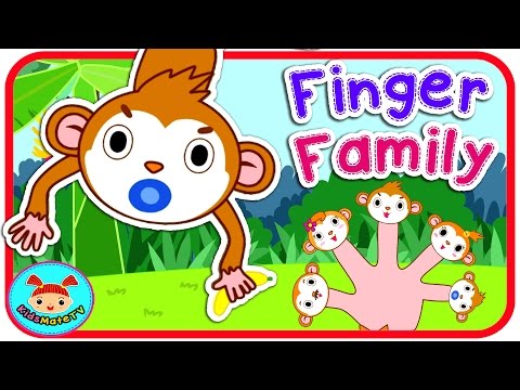 Finger Family Song ★ Five Litter Monkeys ★ Nursery Rhymes &amp; Songs for Kids &amp; Children ★KidsMateTv★