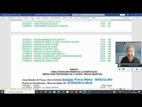 CLASSIFICADOS PARA PROVA DISCURSIVA E NOTA DE CORTE - POLÍCIA MILITAR MASCULINO - BAHIA 2019