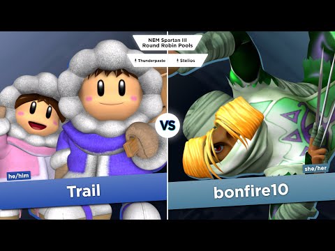 NE Melee Spartan 3 - Trail (Ice Climbers) vs. bonfire10 (Sheik) - SSBM Pools