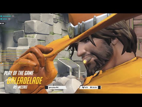 Gale Hitscan Main Top 500 McCree gameplay! POTG! [ Overwatch Season 30 Top 500 ]