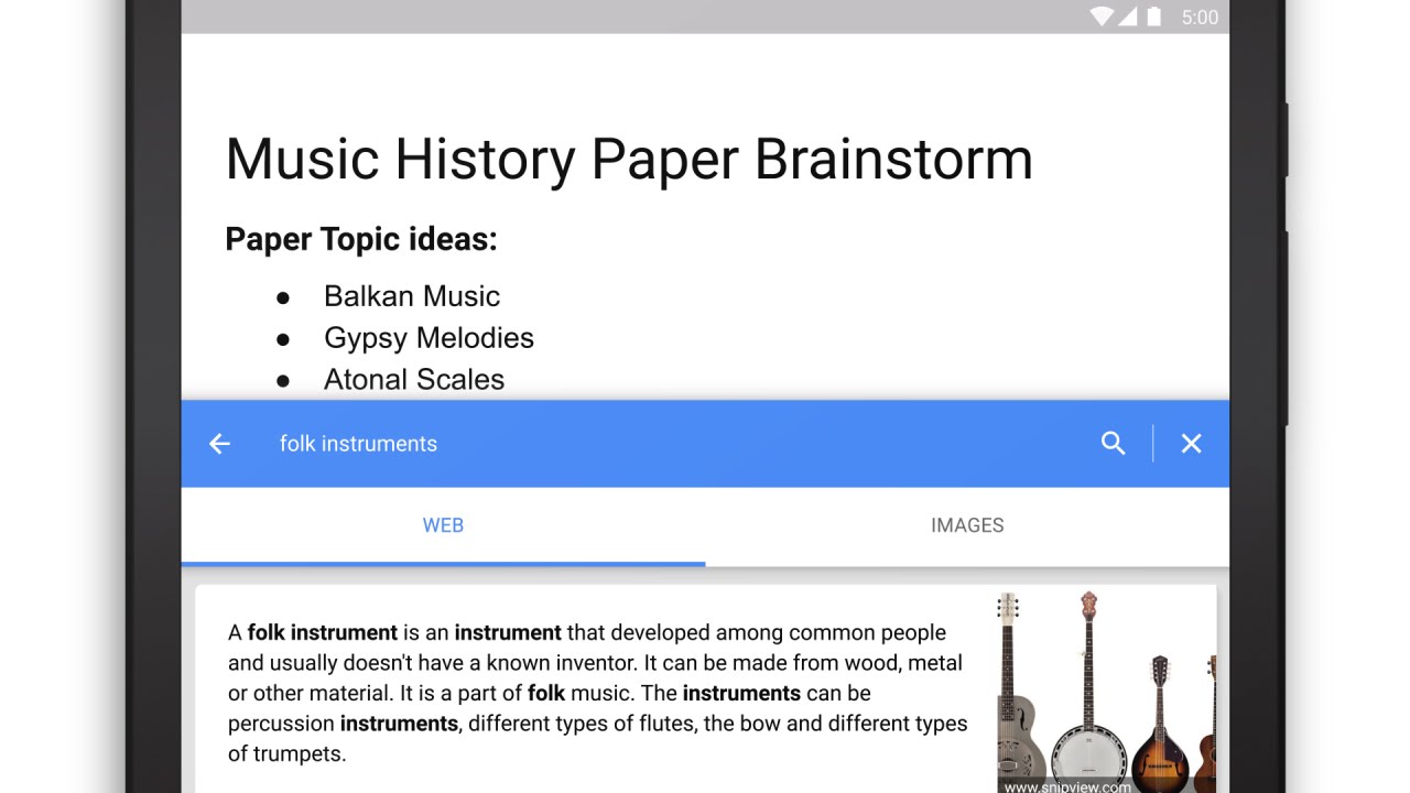 Research in Google Docs