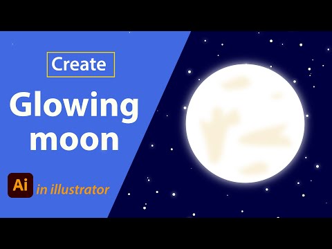 How to create glowing moon in illustrator | graphic elements in illustrator | glowing effect