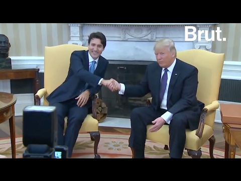 Justin Trudeau résiste à la poignée de main de Donald Trump