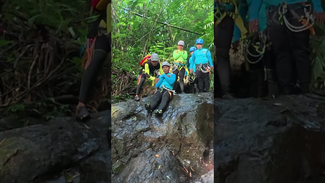 Brave Trail canyoning video — waterfall rappel in North Bali