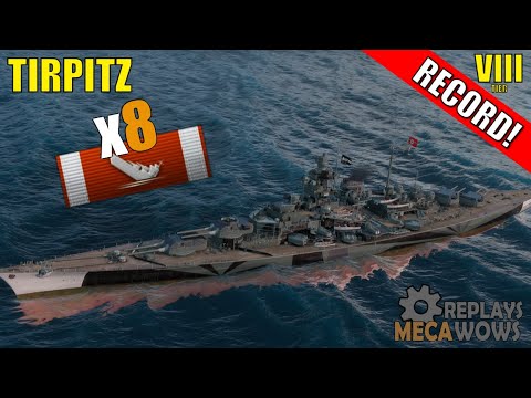 Tirpitz 8 Kills | World of Warships Gameplay