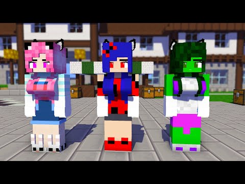 FIRST MEET SUPER IDOL LADY BUG, SHE HULK, MEUSAN | MINECRAFT ANIMATION #shorts
