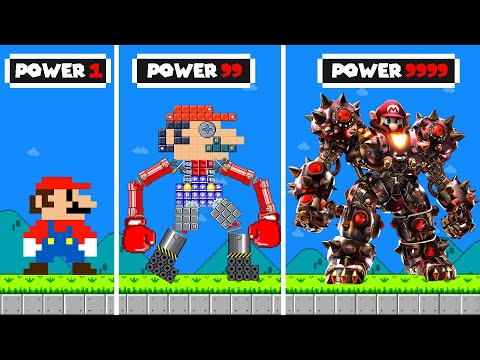 Super Mario Bros. but Upgrading ROBOT Mario to 9999 Powerups | Game Animation
