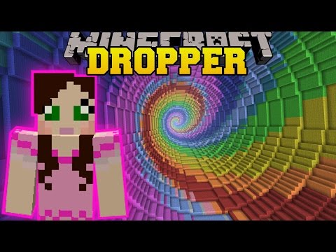 Minecraft: - RAINBOW SPIRAL!!! - THE DROPPER - Custom Map [2]