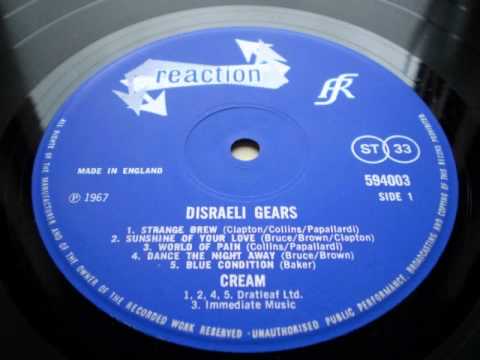 Cream Disraeli Gears Eric Clapton UK Vinyl Record Reaction Label