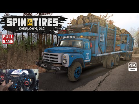 Spintires Chernobyl DLC Full Game Playthrough with Steering Wheel 4K60
