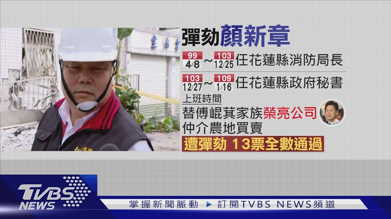 上班涉幫傅崑萁買賣土地 顏新章遭彈劾