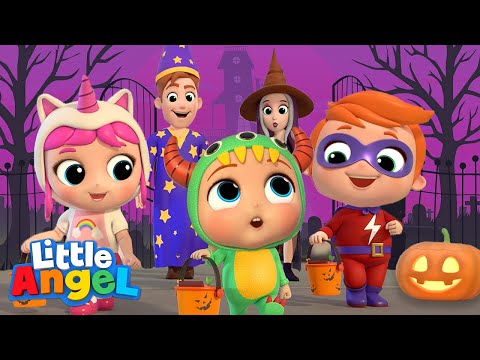 Baby John Learns Trick or Treat | Little Angel Halloween Song | Nursery Rhymes & Kids Songs