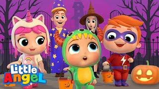 Baby John Learns Trick or Treat | Little Angel Halloween Song | Nursery Rhymes &amp; Kids Songs