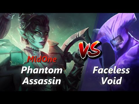 MidOne offlane Phantom Assassin vs Faceless Void/Clockwerk | First 10 minutes