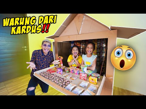 WOW WE MADE A STALL FROM CARDBOARD‼️ ALUNA AND AMANDA LEARN TO SELL‼️😂