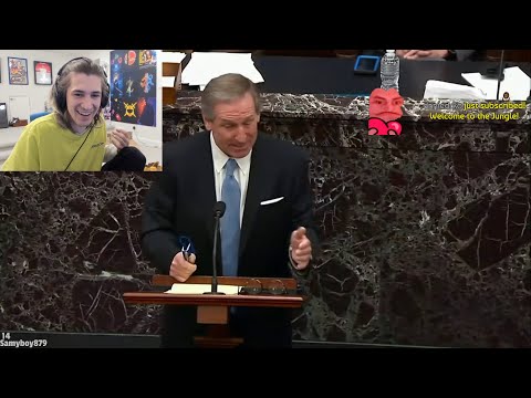 xQc reacts to Senate erupts in LAUGHTER at Trump lawyer during impeachment hearing