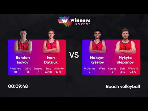 10:30 B. Isakov / I. Datsiuk - M. Kyselov / M. Stepanov 26.02.2023 | Winners Beach Volleyball