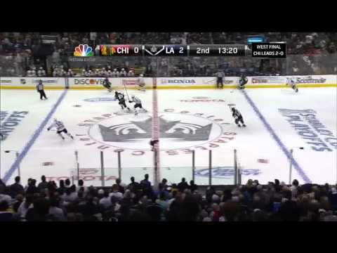 Slava Voynov broken stick goal 2-0. 6/4/13 Chicago Blackhawks vs LA KingsNHL Hockey