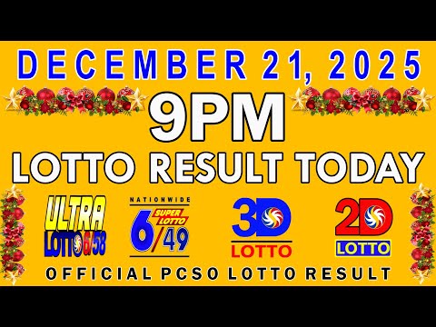 9pm Lotto Result Today PCSO December 21 2025