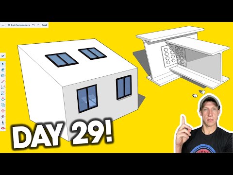 Learn SketchUp in 30 Days DAY 29 - CUT OPENINGS and Glue To with Components!